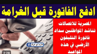 فئات معافين من دفع فاتورة التليفون الأرضي