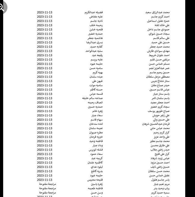 تحميل اسماء الرعاية الاجتماعية الوجبة الاخيرة 