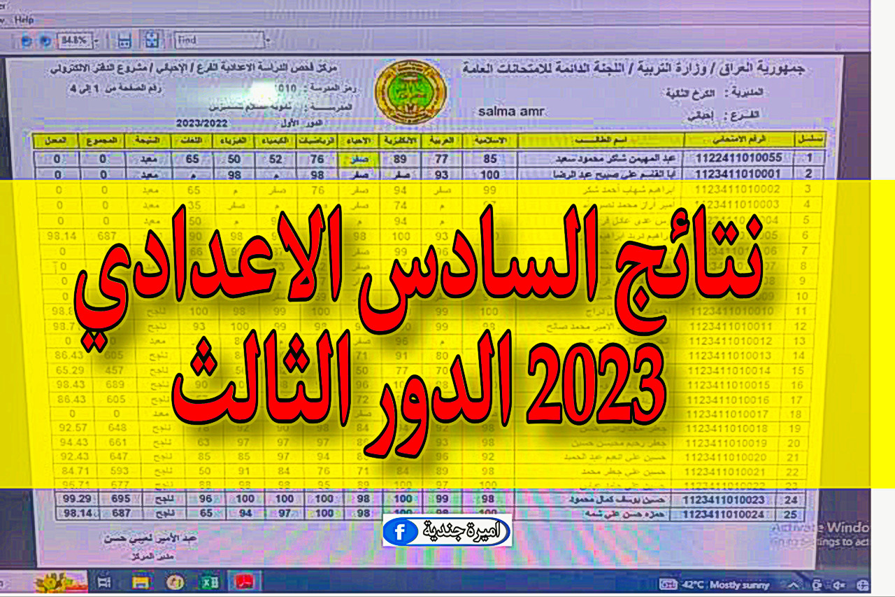 نتائج السادس الاعدادي 2023 الدور الثالث