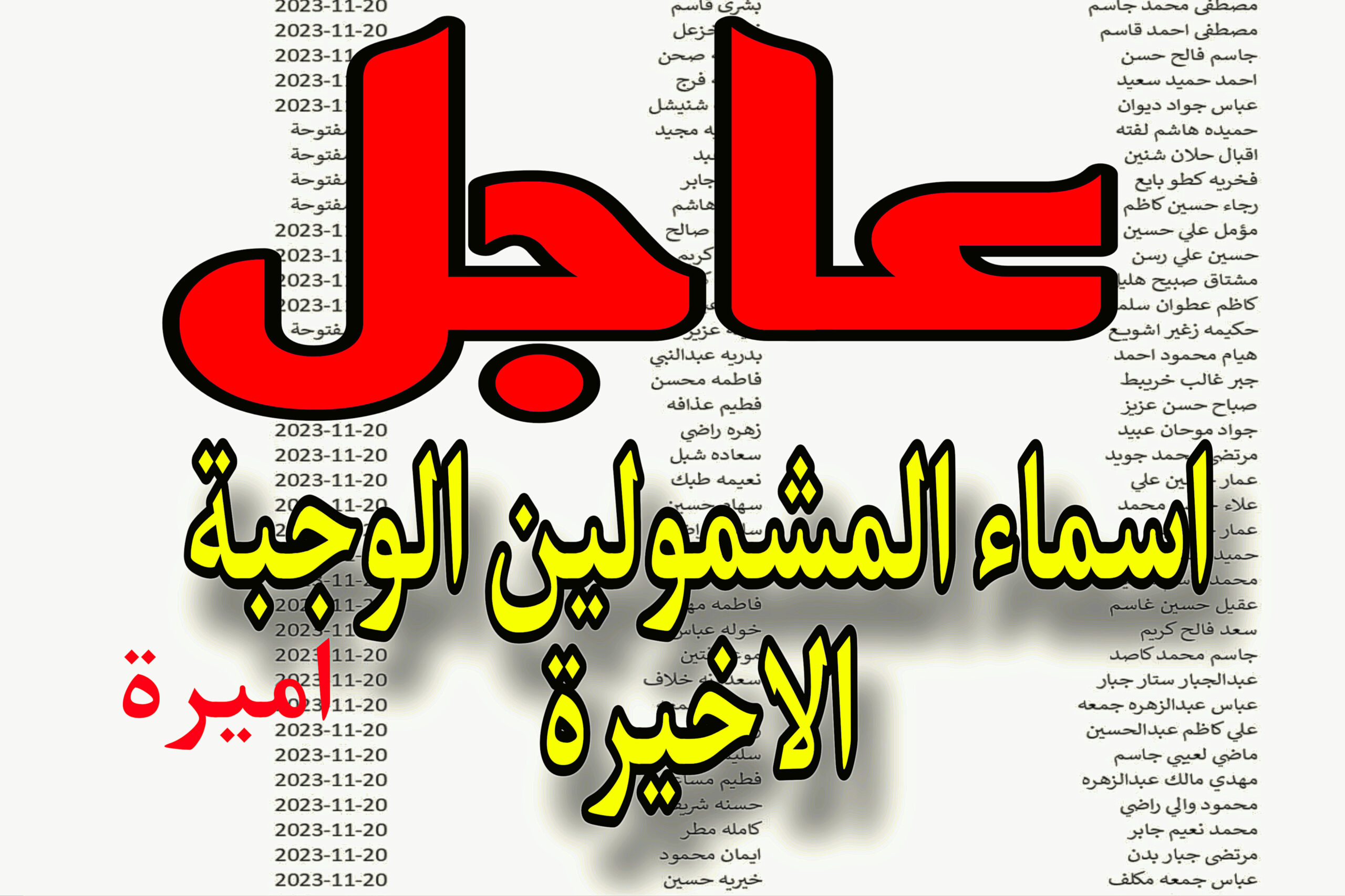 اسماء المشمولين الوجبة الاخيرة