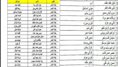 اسماء المشتملين على الرعاية الاجتماعية في العراق