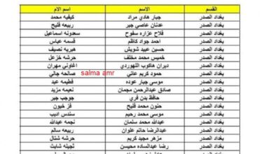 اسماء الرعاية الإجتماعية الوجبة الأخيرة 2023