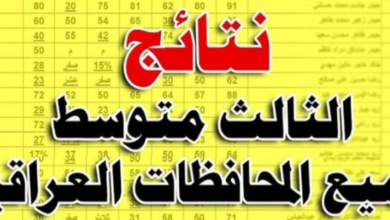 الاستعلام عن نتائج الثالث متوسط في العراق