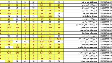 نتائج السادس إعدادي الدور الثالث