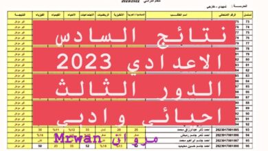 نتائج السادس الاعدادي 2023 الدور الثالث