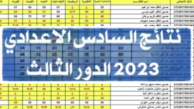 نتائج السادس الإعدادي الدور الثالث 2023