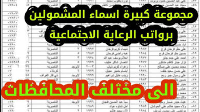 أسماء المشمولين بالرعاية الاجتماعية 2023