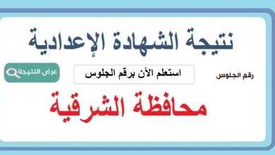 نتيجة الشهادة الإعدادية محافظة الشرقية