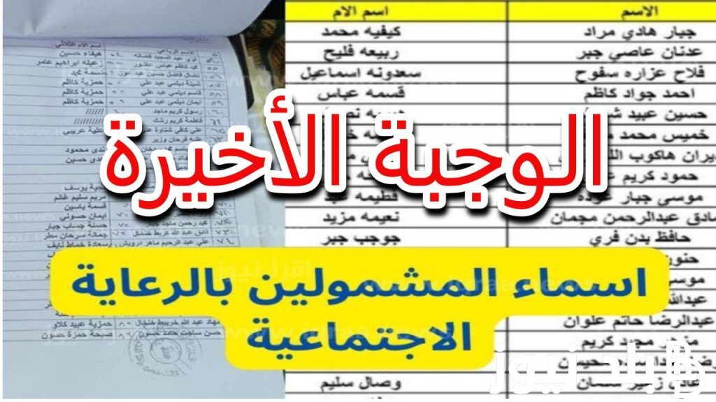 اسماء المشمولين بالرعاية الاجتماعية