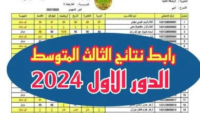 نتائج الثالث المتوسط الدور الأول بالعراق