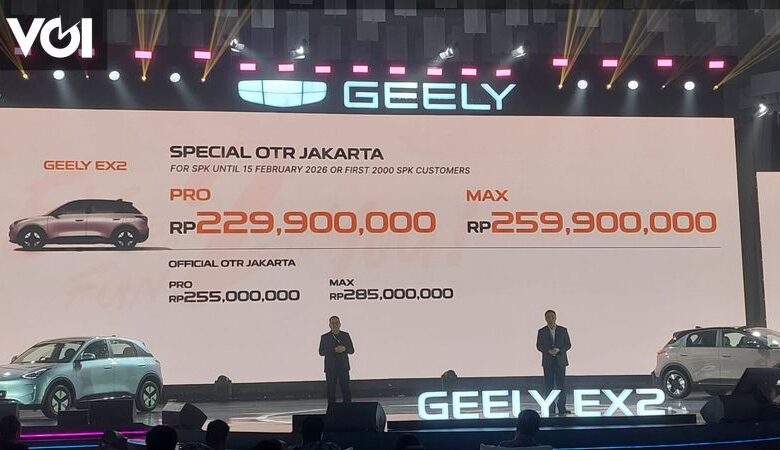 جيلي EX2 تُطرح للبيع رسميًا في إندونيسيا بسعر يبدأ من 229 مليون روبية