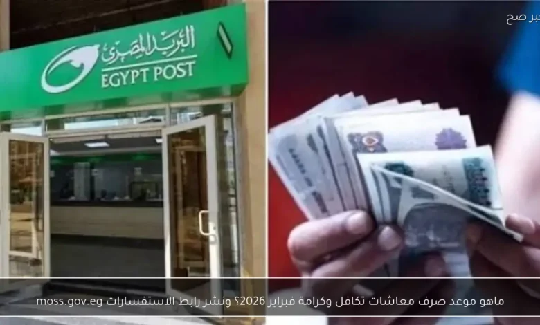 موعد صرف معاشات تكافل وكرامة لشهر فبراير 2026 ورابط الاستفسارات moss.gov.eg