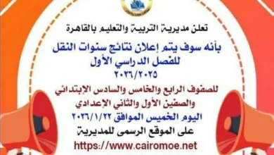 نتيجة صفوف النقل الترم الأول في القاهرة 2026 الرسمية عبر بوابة التعليم الأساسي وفرصة استعلام سهلة